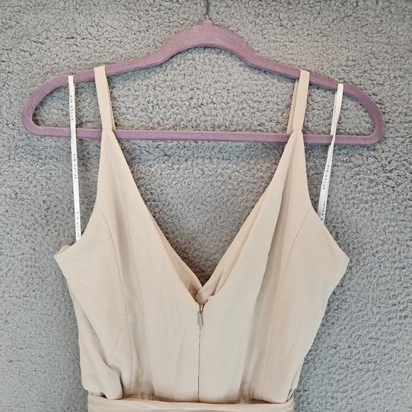 After Six Gown Womens Sz 14R Champagne Lux Chiffon Draped Flowy Romantic **READ* - Picture 8 of 14